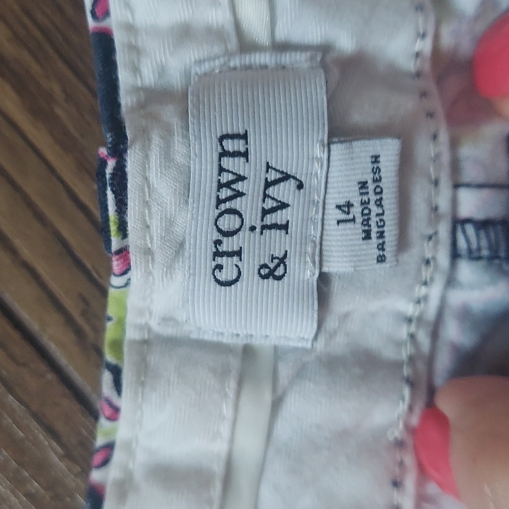 Crown & Ivy size 14 navy, green and pink shorts - Picture 3 of 4